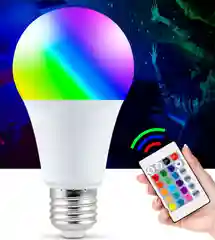 Светодиодная лампочка RGB+W, с пультом ДУ
