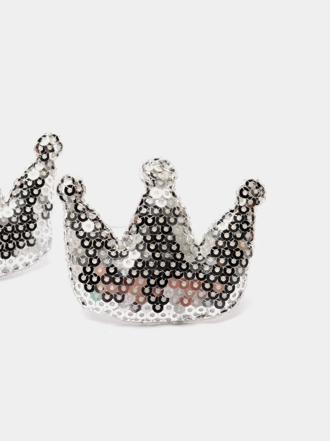 Серебряный набор резинок с пайетками, 2 штуки