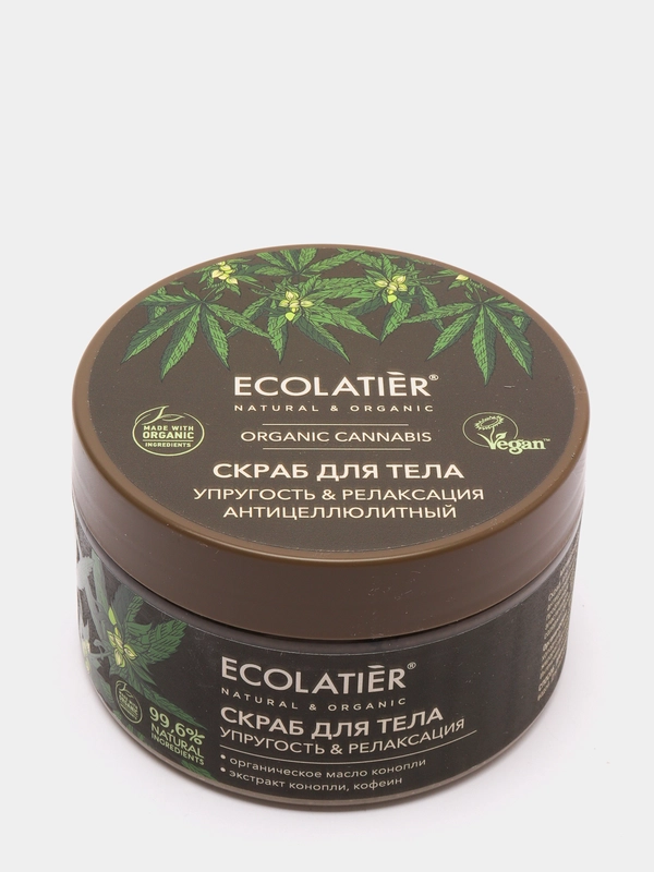 Антицеллюлитный скраб для тела Упругость и Релаксация Ecolatier Green 300 г