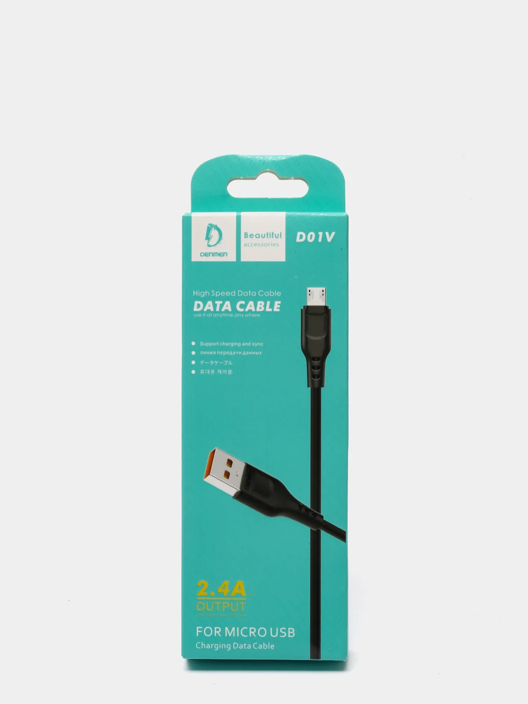Черный кабель для зарядки DENMEN Micro USB