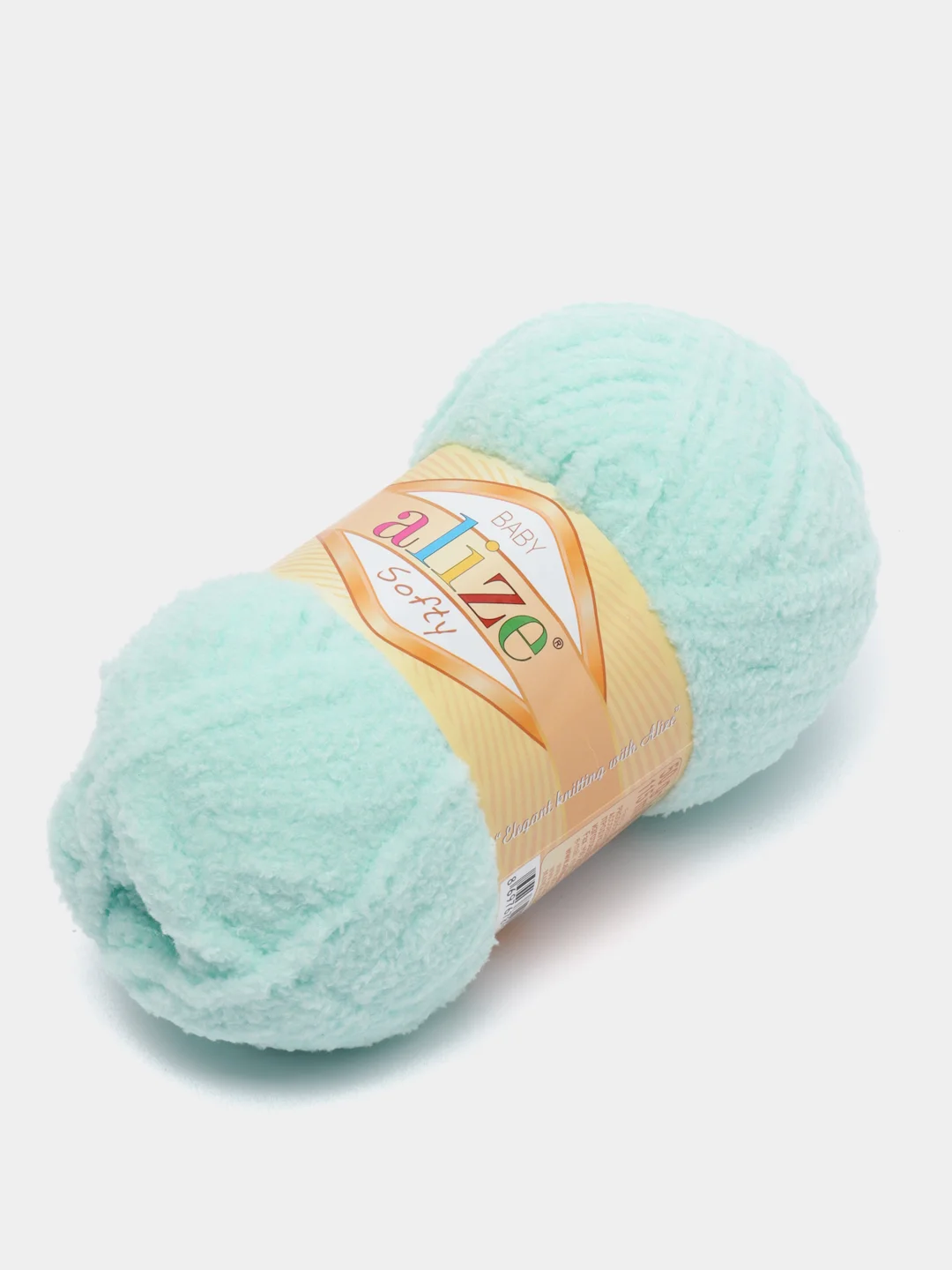 Мятный плюшевая пряжа Alize Softy(Ализе Софти), 100% микрополиэстер, 50г/115м