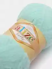 Мятный плюшевая пряжа Alize Softy(Ализе Софти), 100% микрополиэстер, 50г/115м