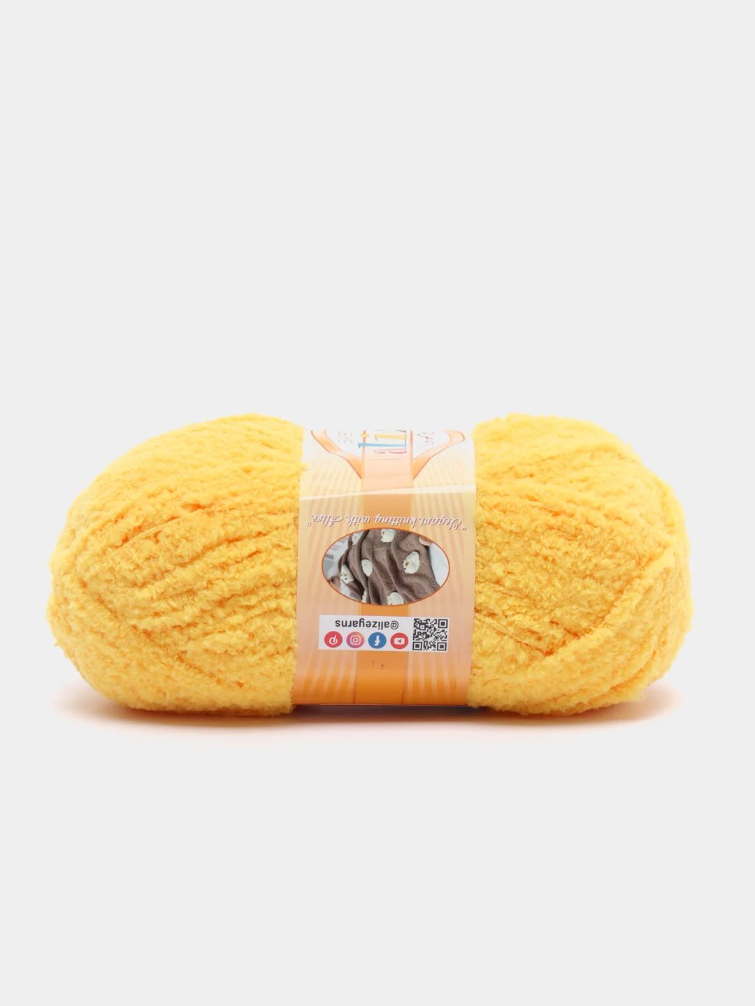 Желтый плюшевая пряжа Alize Softy(Ализе Софти), 100% микрополиэстер, 50г/115м