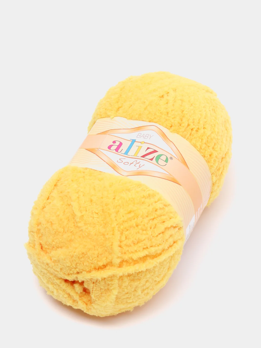 Желтый плюшевая пряжа Alize Softy(Ализе Софти), 100% микрополиэстер, 50г/115м