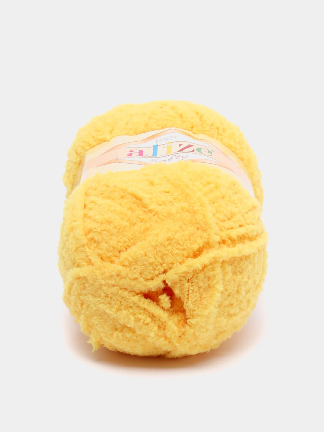 Желтый плюшевая пряжа Alize Softy(Ализе Софти), 100% микрополиэстер, 50г/115м