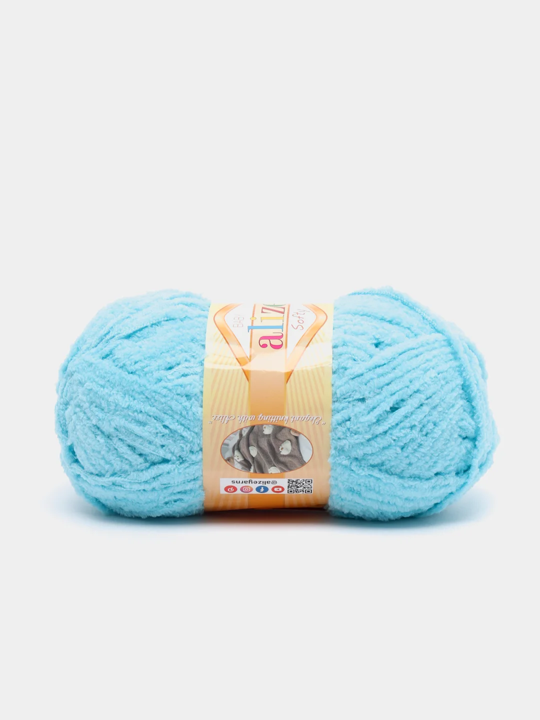Бирюзовый плюшевая пряжа Alize Softy(Ализе Софти), 100% микрополиэстер, 50г/115м