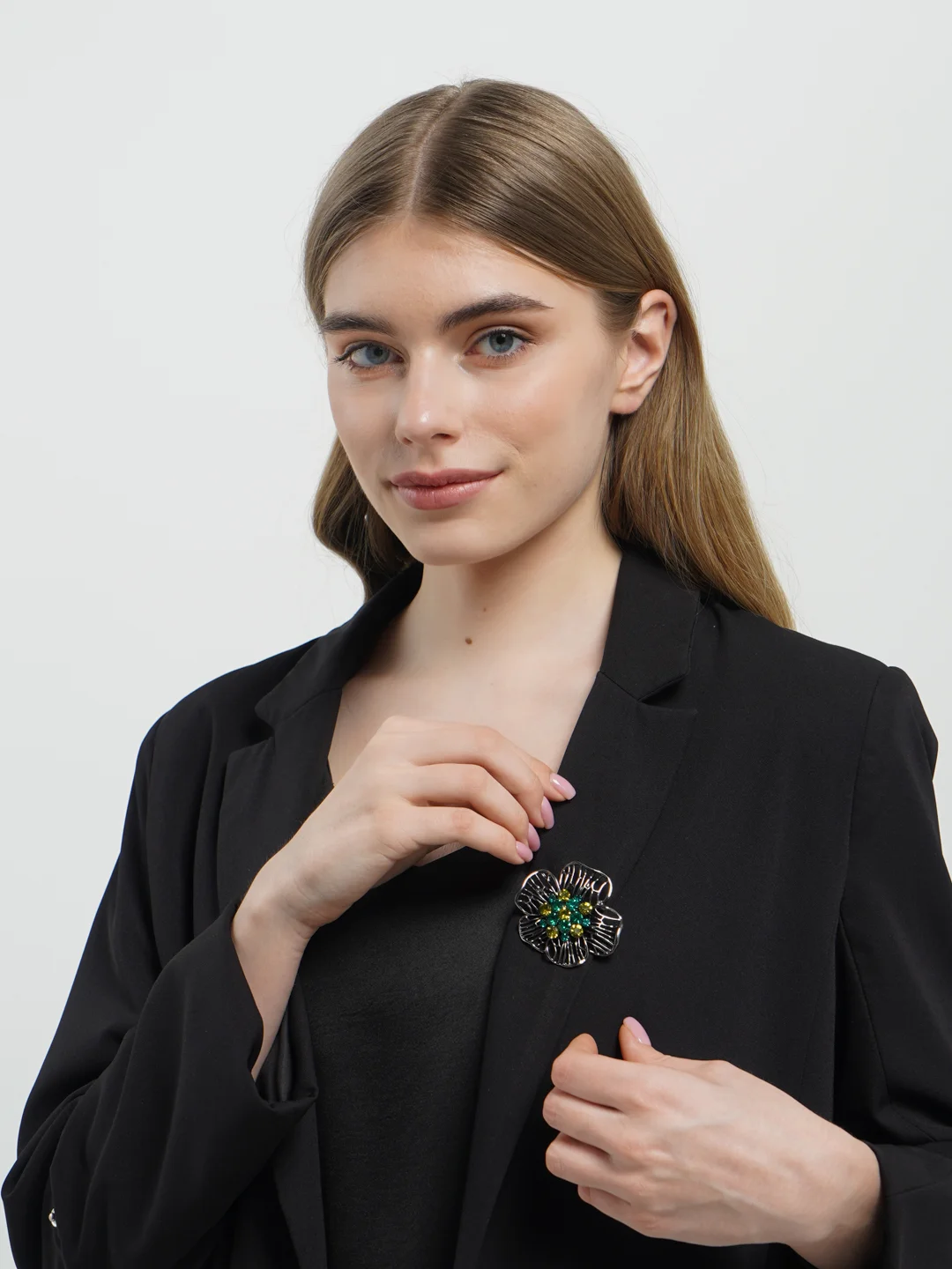 Желтый брошь на одежду "Fashion Jewerly" / значек на одежду