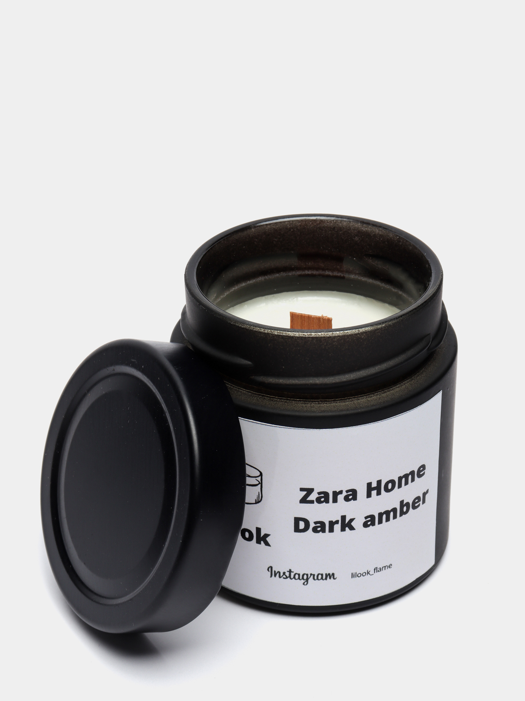 Арома свеча Zara Home Dark Amber, натуральная свеча из соевого воска,  деревянный фитиль купить по цене 499 ₽ в интернет-магазине KazanExpress