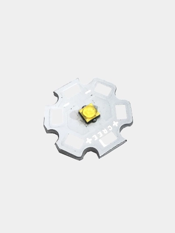 Светодиод мощный CREE XTE 1-3W 3-3.6V (0.3-1A) 4500-5000K на радиаторе 20мм