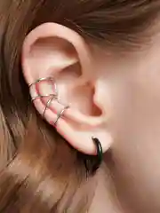 Серебряный каффы "Двойка", набор из двух штук