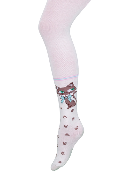 Детские колготки kidPower "Кошки", хлопок, с рисунком, однотонные, 98-104