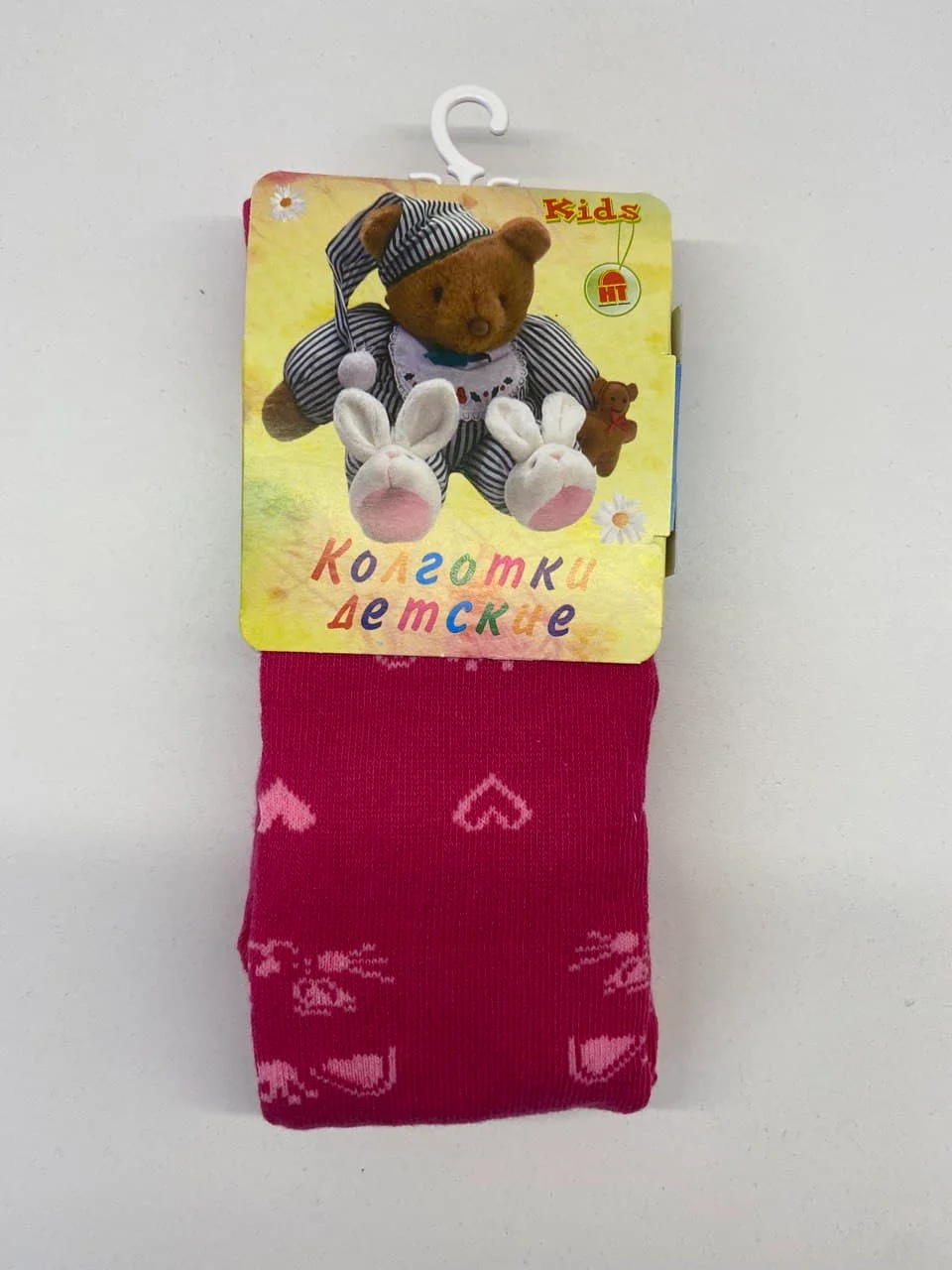 Бордовый детские колготки kidPower "Кошки", хлопок, с рисунком, однотонные, 98-104