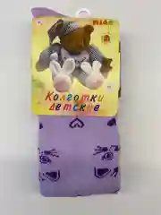 Бордовый детские колготки kidPower "Кошки", хлопок, с рисунком, однотонные, 98-104
