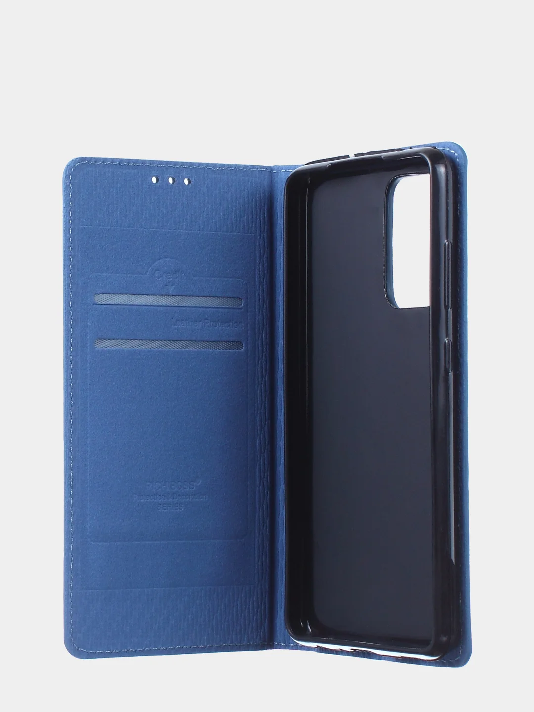 Светло-синий чехол-книжка для Samsung A72 из нубука Super Creative