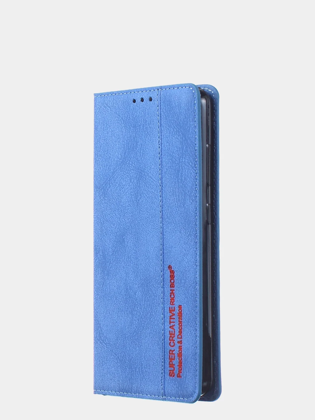 Светло-синий чехол-книжка для Samsung A72 из нубука Super Creative