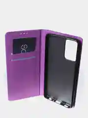 Фиолетовый чехол-книжка для Samsung A52 из нубука Super Creative