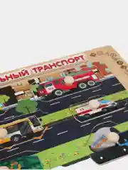 Игрушка деревянная рамка-вкладыш на выбор / "Кто где живет?" / "Специальный транспорт"