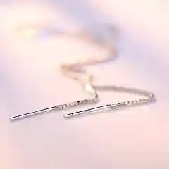 Серый меланж серьги-продевки с кругом/треугольником, цвет серебристый