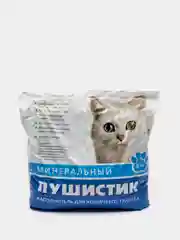 8 л, Пушистик наполнитель минеральный, впитывающий для кошачьего туалета