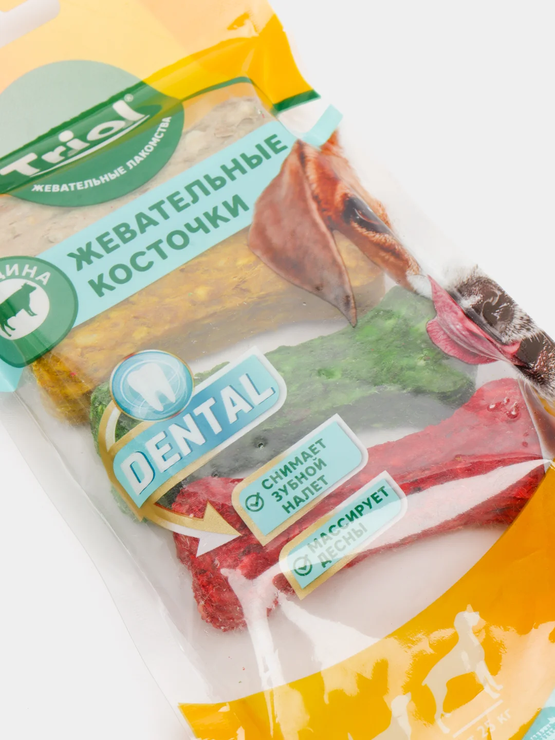 Жевательные косточки Triol Dental "Говядина", для всех пород собак, микс, 4 штуки