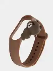 Коричневый силиконовый ремешок Xiaomi Mi Band 3 и Band 4 "Мультяшки"