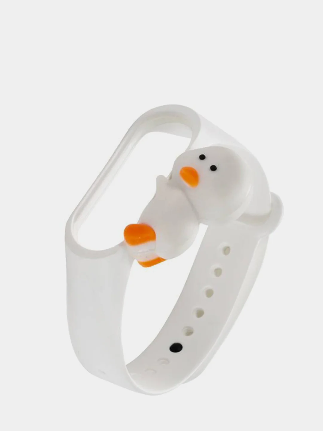 Белый силиконовый ремешок Xiaomi Mi Band 3 и Band 4 "Мультяшки"