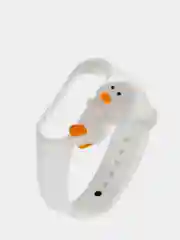 Белый силиконовый ремешок Xiaomi Mi Band 3 и Band 4 "Мультяшки"