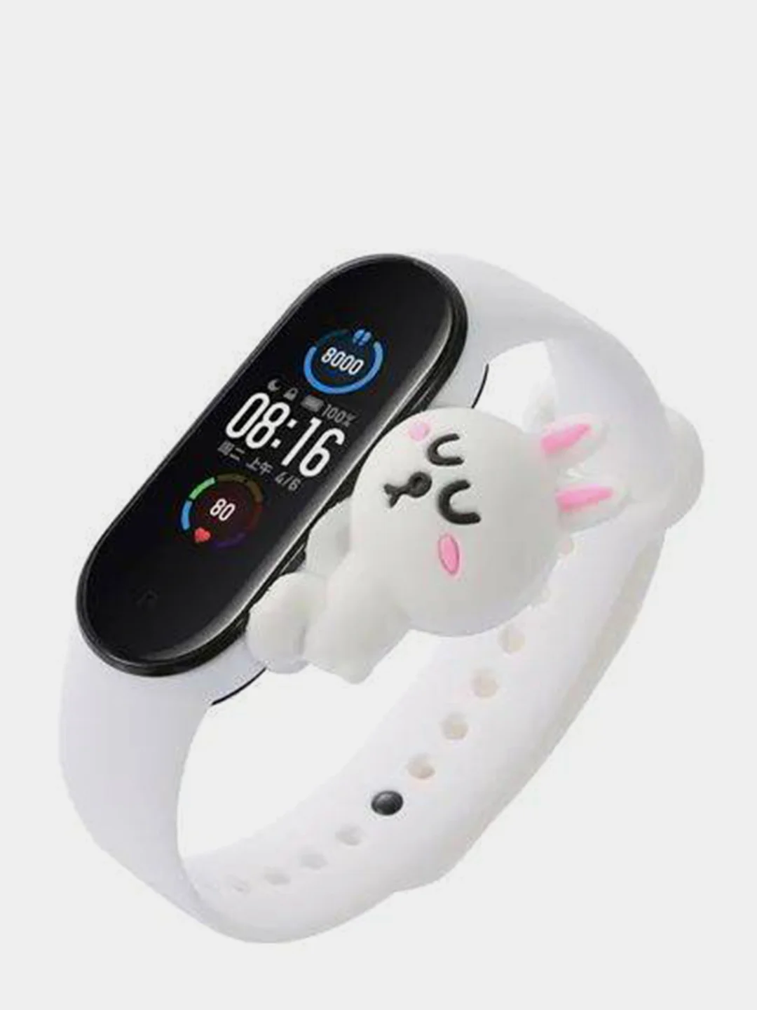 Хром силиконовый ремешок Xiaomi Mi Band 3 и Band 4 "Мультяшки"