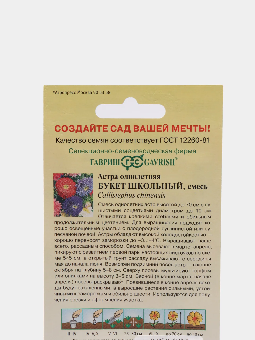 Семена Астра однолетняя Букет школьный