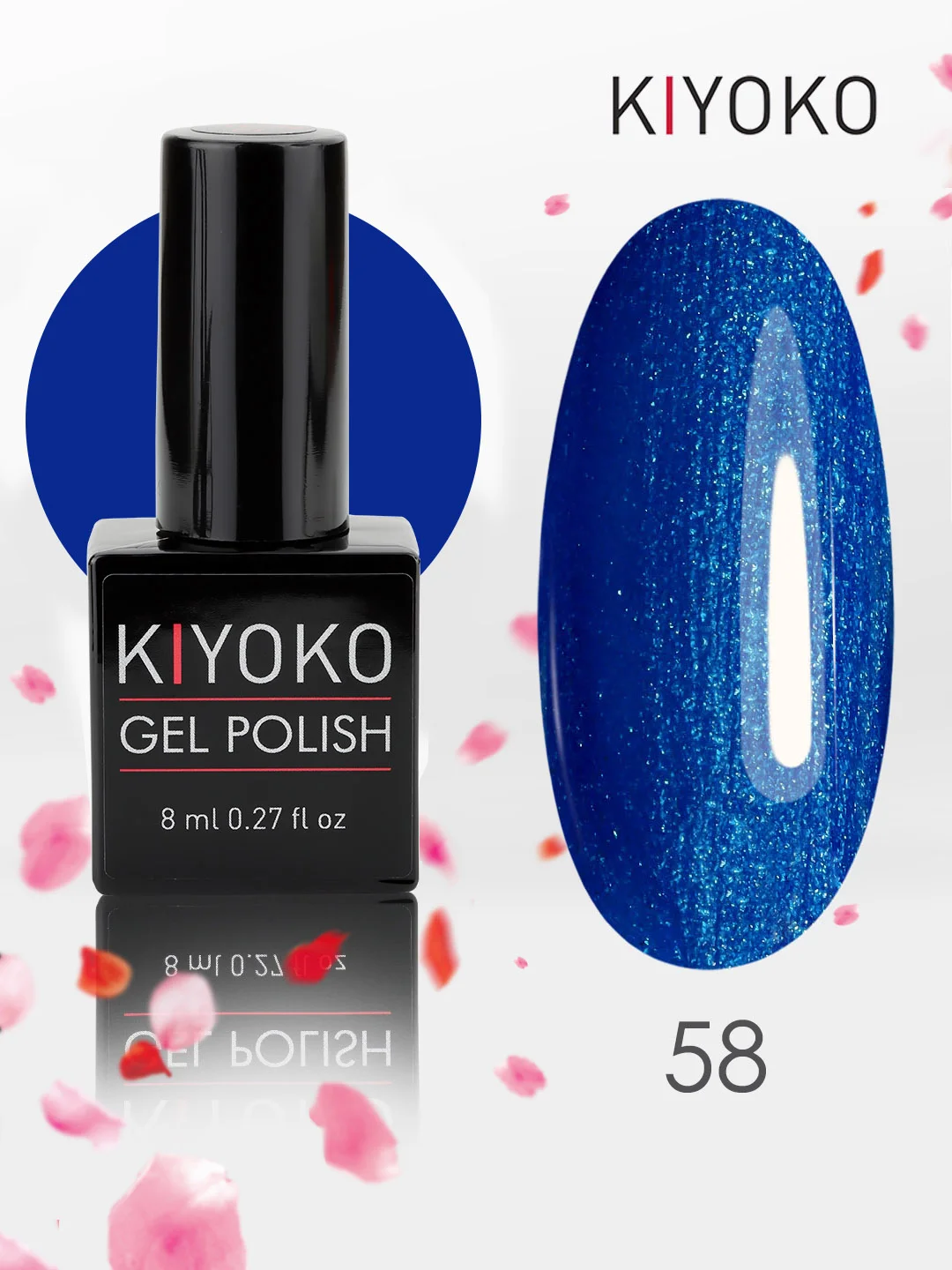 Гель лак для ногтей, гель-лак KIYOKO, 10g (31-60) синий зеленый серый желтый оранжевыйы