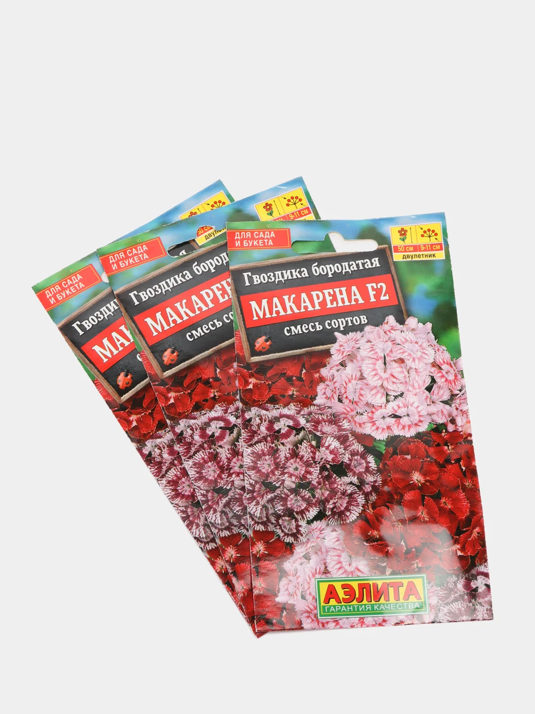 Семена Гвоздика бородатая "Макарена F2" смесь сортов набор 1, 3, 5 уп