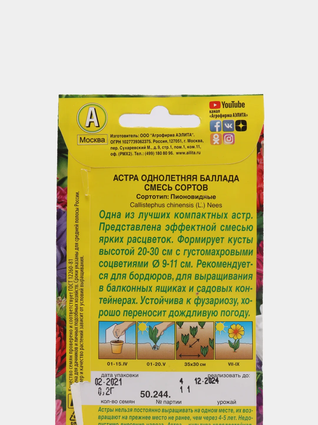Астра Баллада, смесь сортов