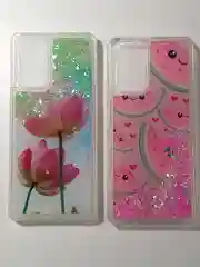 Розовый чехол-переливашка с жидкими блестками для Xiaomi Redmi Note 10 pro