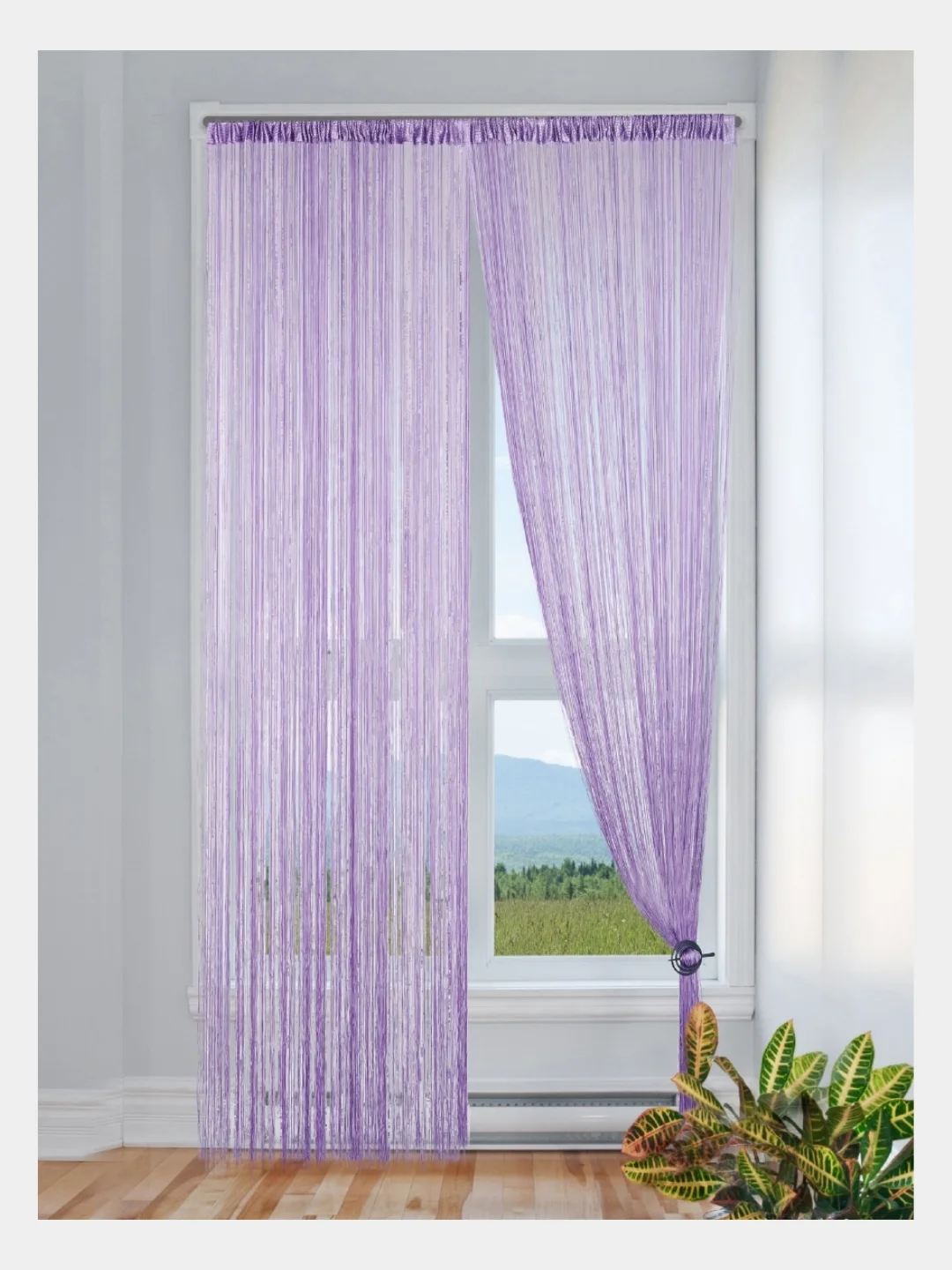 Сиреневый нитяная штора, 300*300 см