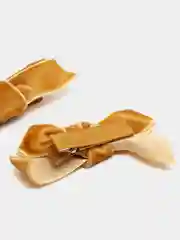 Терракотовый бантик бархатный на зажиме для девочки, 2 штуки