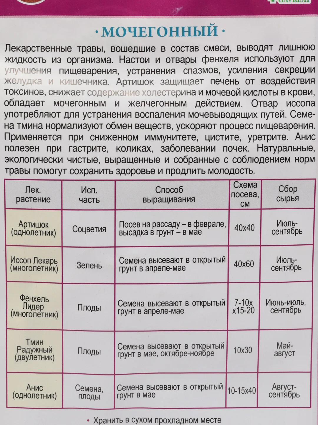 Семена Лекарственный сбор "Мочегонный"