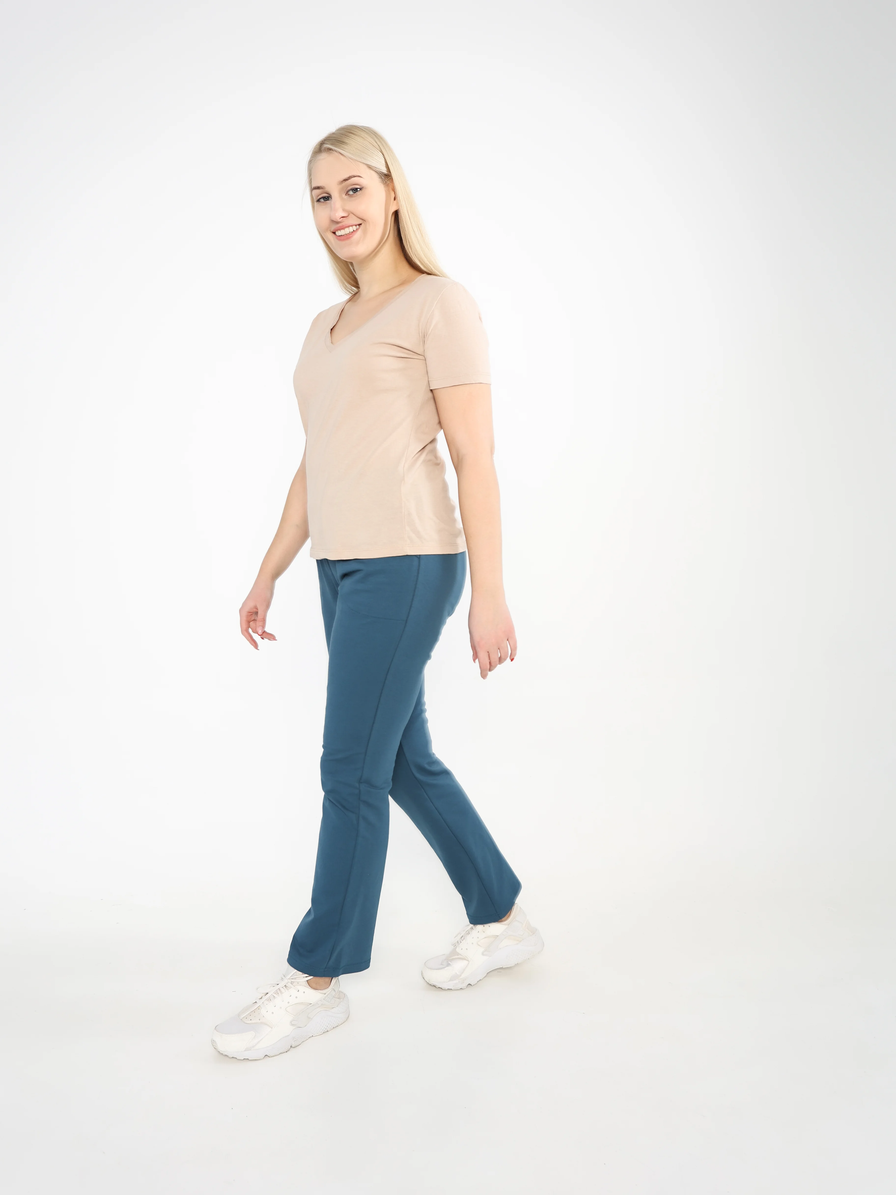 Бирюзовый milena21 Брюки женские спортивные, большие размеры