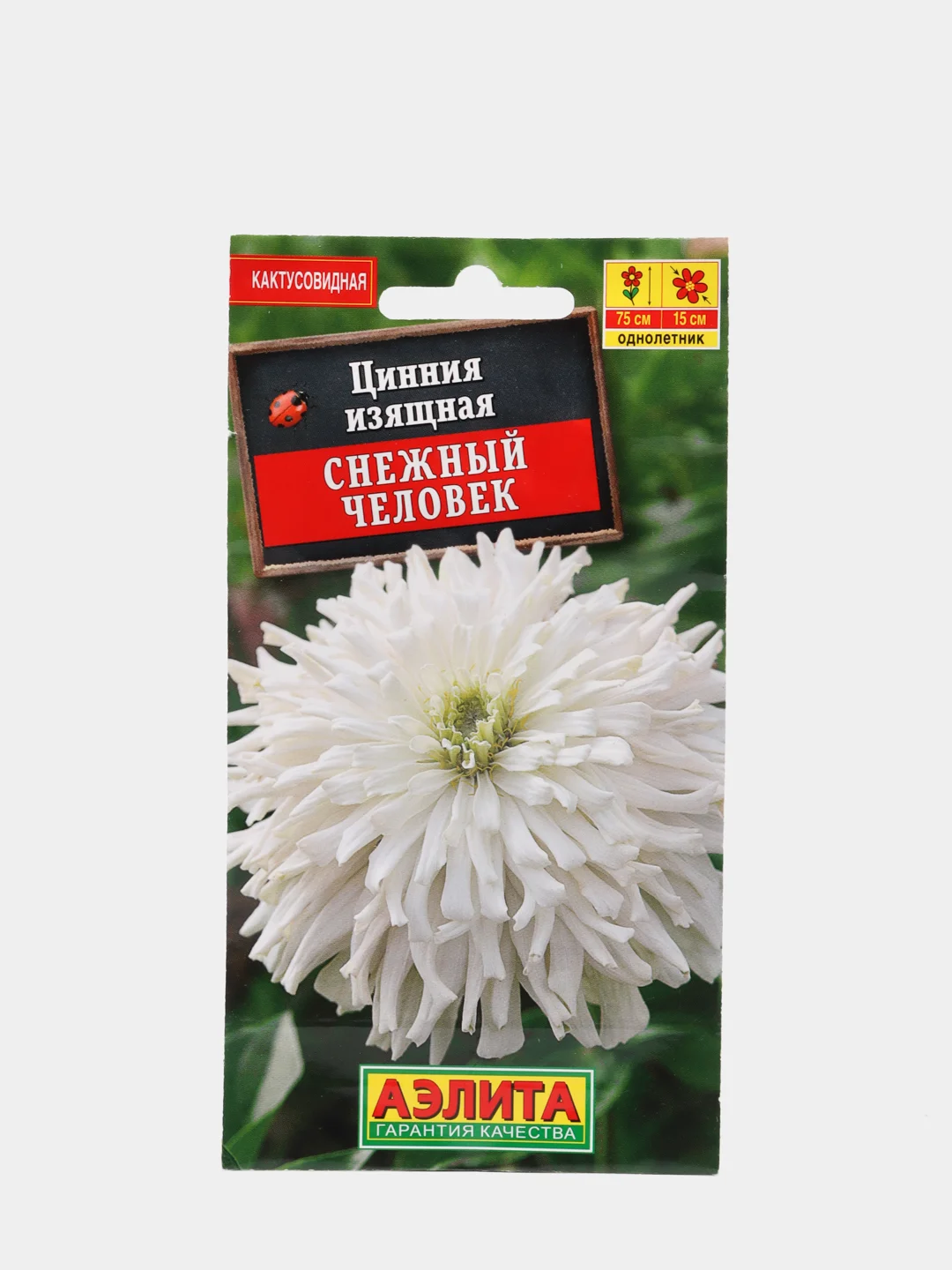 Семена Цинния кактусовидная "Снежный человек"
