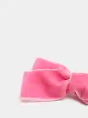 Розовый бантик бархатный на зажиме для девочки, 2 штуки