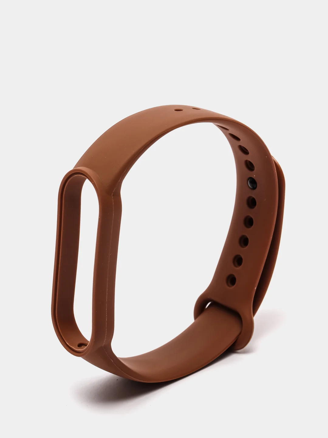 Коричневый фирменный ремешок для браслета Xiaomi Mi Band 5 / 6 силиконовый ми бэнд