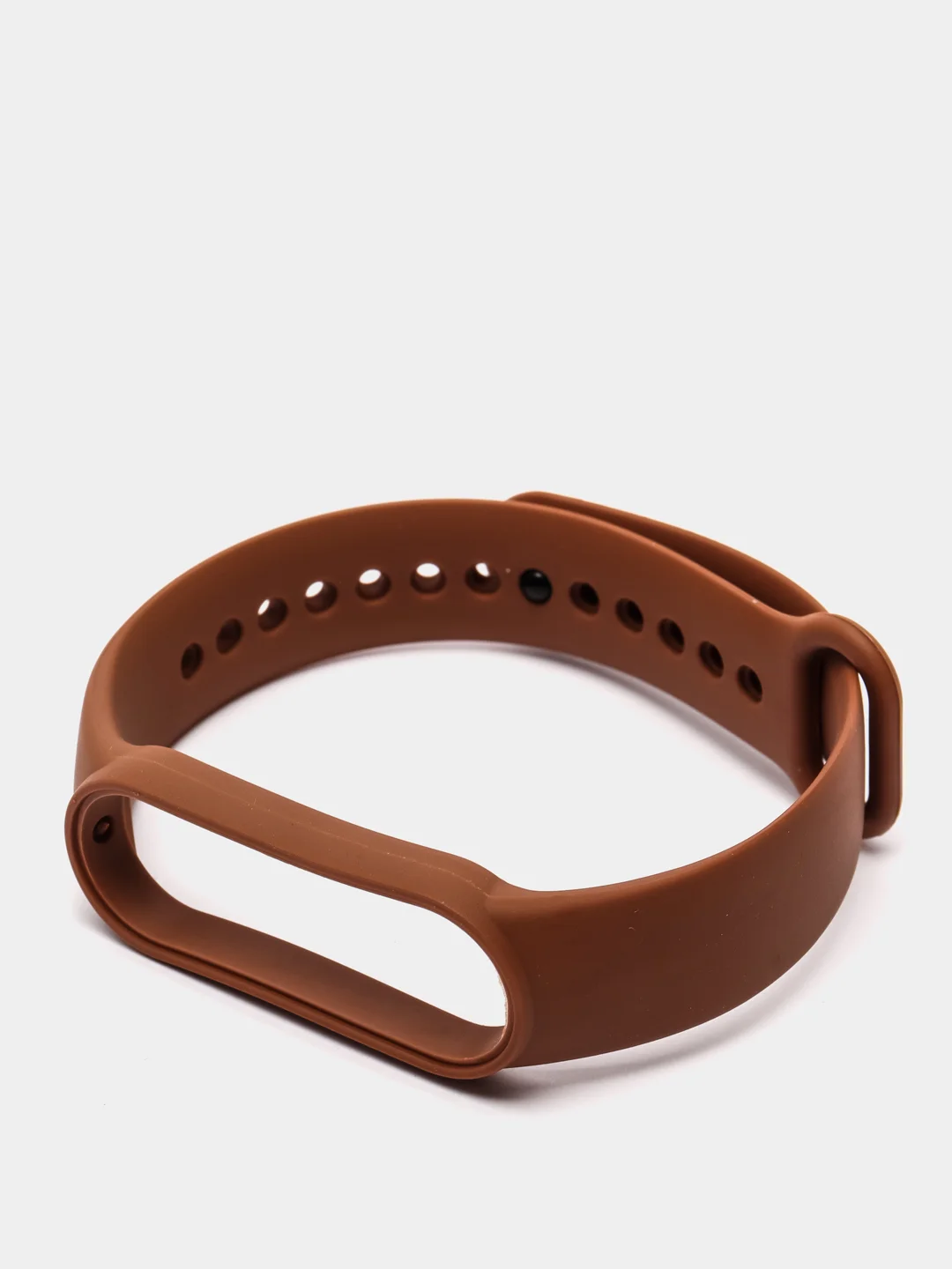 Коричневый фирменный ремешок для браслета Xiaomi Mi Band 5 / 6 силиконовый ми бэнд