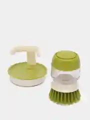 Зеленый щетка для мытья посуды с дозатором и подставкой