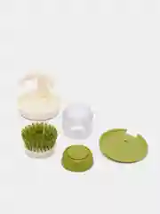 Зеленый щетка для мытья посуды с дозатором и подставкой