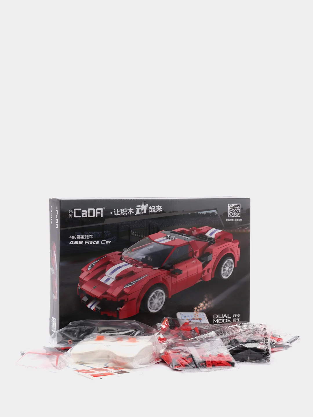 Конструктор на радиоуправлении "Гоночная машинка Ferrari CaDA", отличный подарок