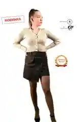 Летняя женская юбка-шорты в клетку с запахом