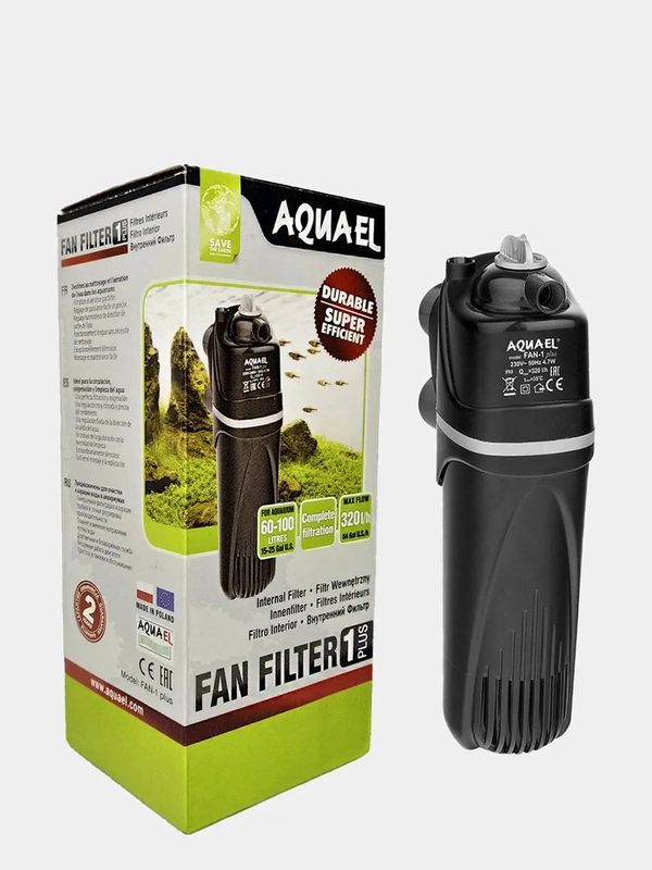 Фильтр внутренний AQUAEL "FAN-1 plus", для аквариума 60-100 л, 320 л/ч, 4.7 Вт