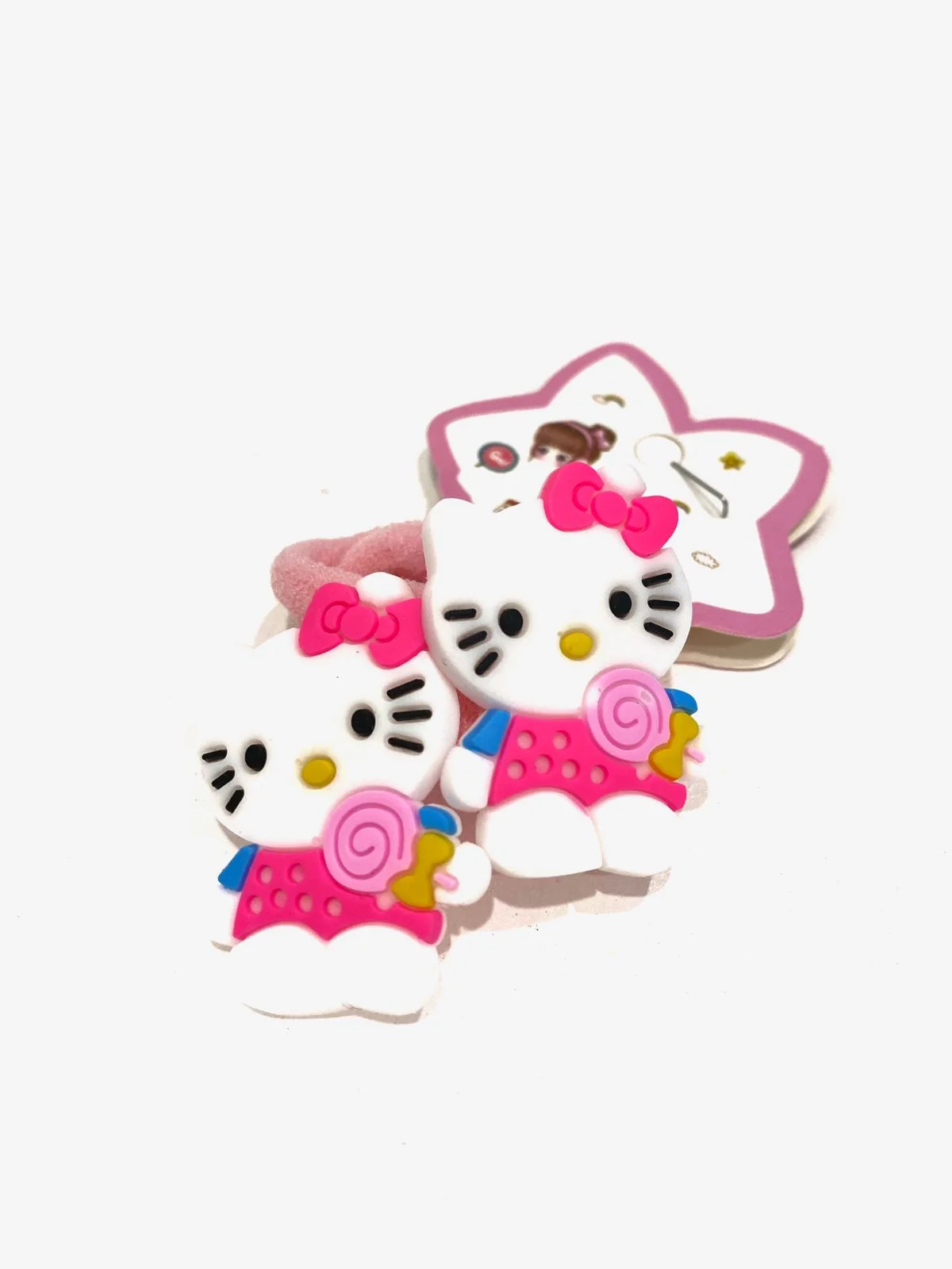 Желтый резинки для волос мультяшные "Hello kitty - Хелло Китти" и "Единорог"