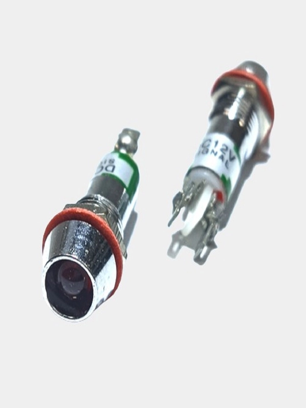 12В Индикатор световой контрольная лампа светодиод в корпусе L-615-R 12V красный (8мм)