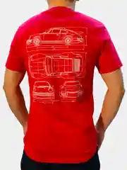 Красный футболка с принтом Porsche 911 Turbo (930)