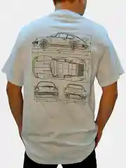 Белый футболка с принтом Porsche 911 Turbo (930)